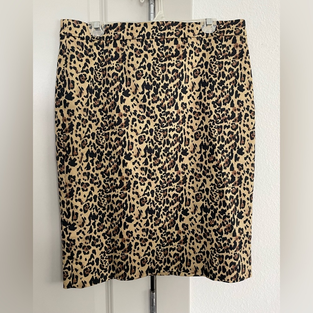 J Crew leopard print skirt
